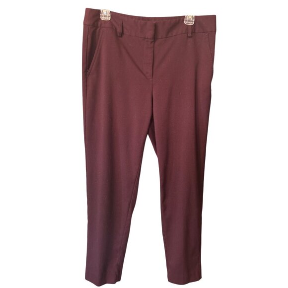 Women's Loft Pant Trouser Burgundy Size 10 Office Career Pockets Business Casual - Picture 1 of 8